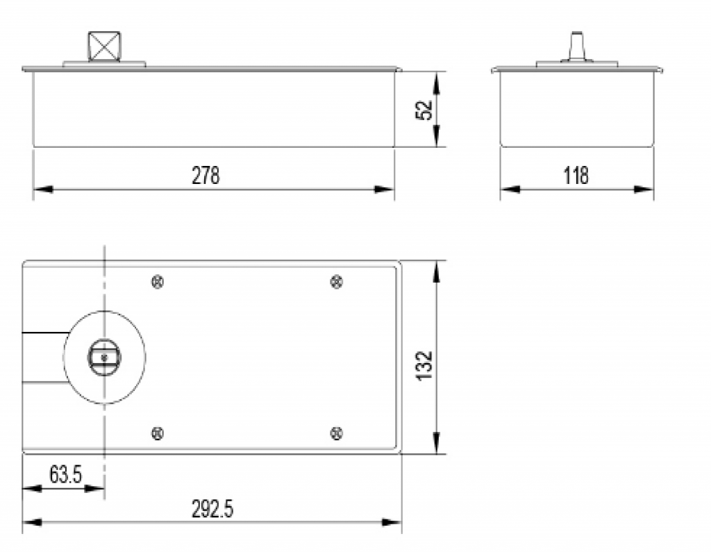 Bản lề sàn thủy lực-HD205