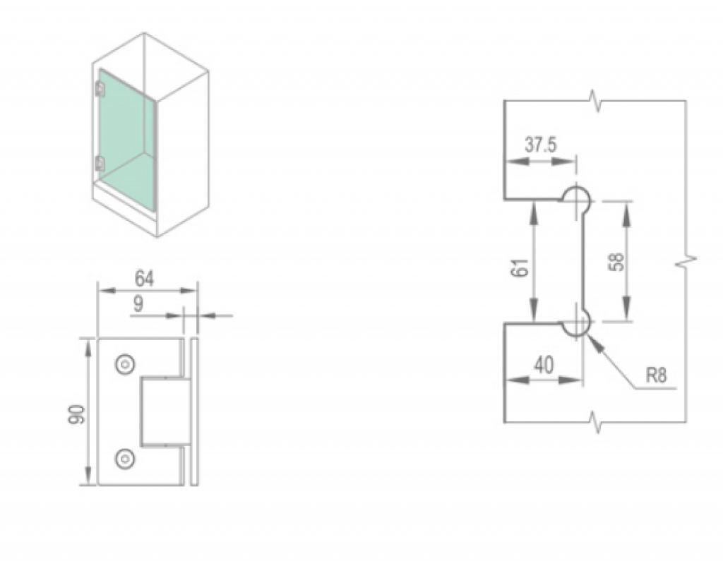 Bản lề Cabin tắm – WHY11020