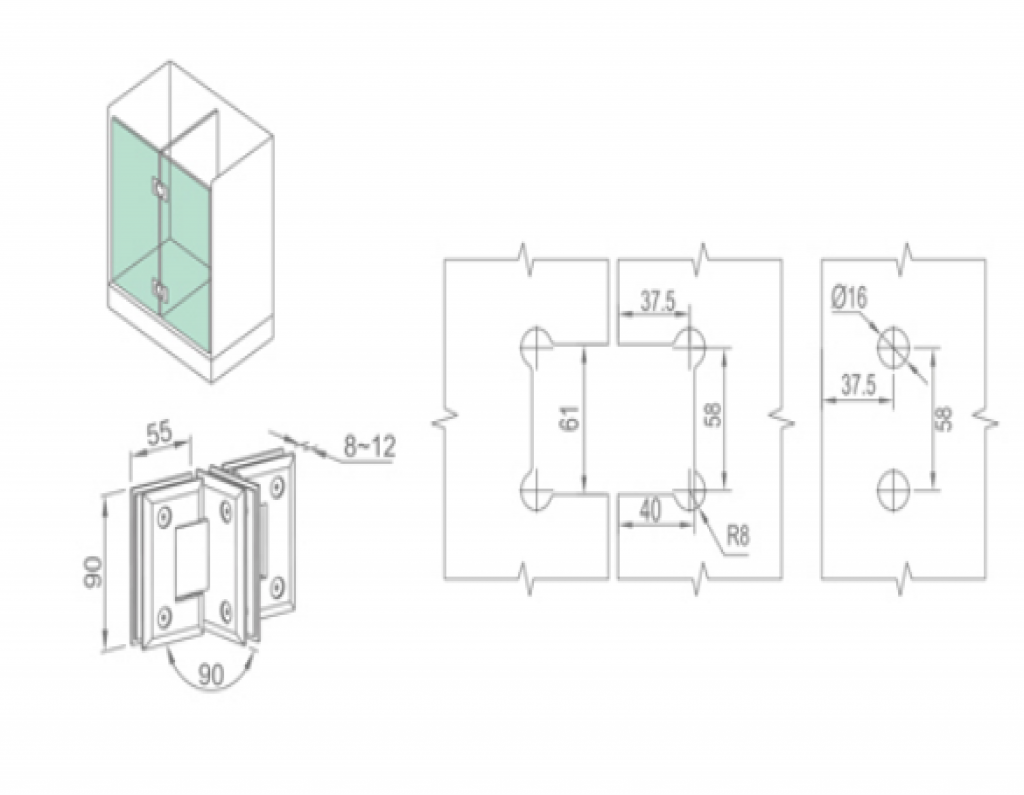 BẢN LỀ CABIN TẮM – WHY12060