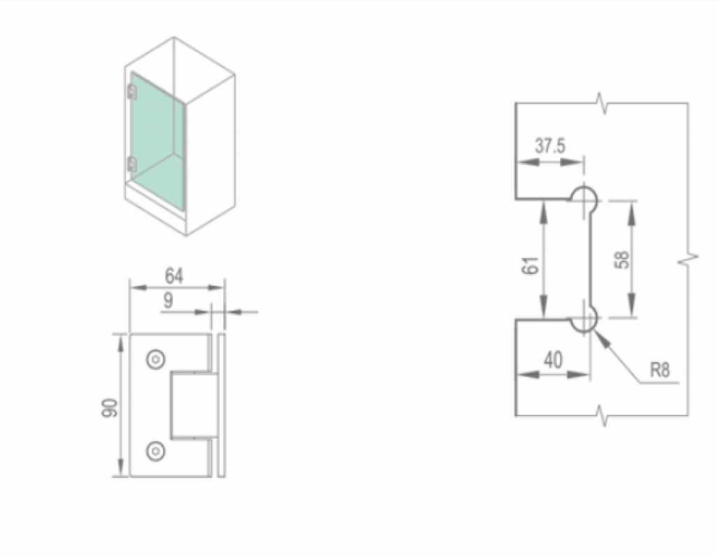 BẢN LỀ CABIN TẮM – WHY1102D