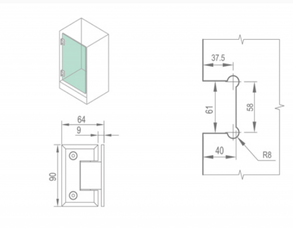 BẢN LỀ CABIN TẮM – WHY1202D