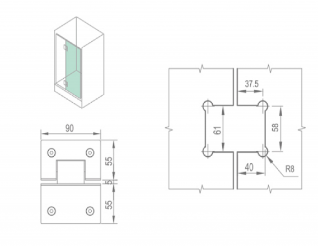 BẢN LỀ CABIN TẮM – WHY11050