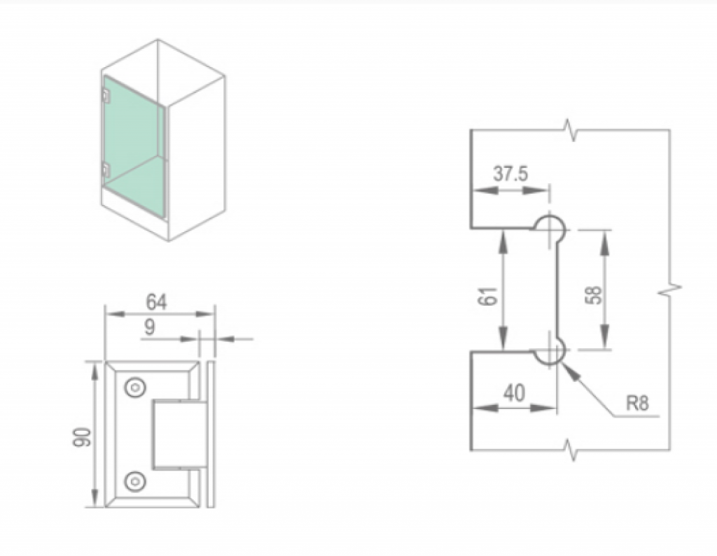 BẢN LỀ CABIN TẮM – WHY12010