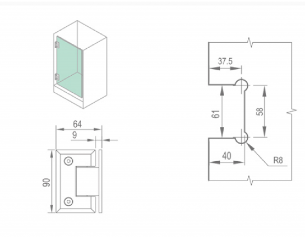 BẢN LỀ CABIN TẮM – WHY12020