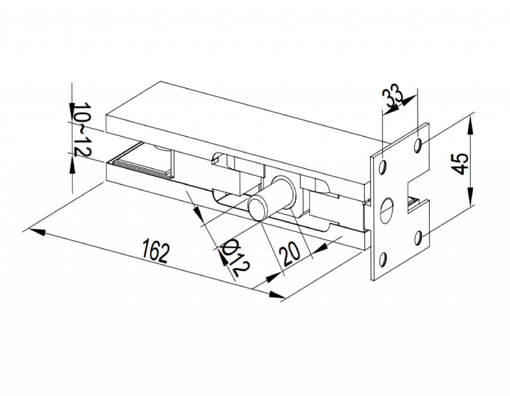 Kẹp kính đỉnh (bản đỡ)-Hệ 100kg