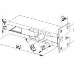 Kẹp kính đỉnh (bản đỡ)-Hệ 100kg